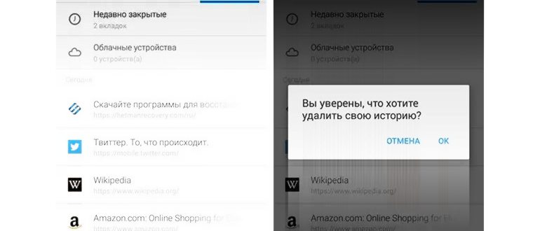 Как посмотреть и очистить историю браузера на