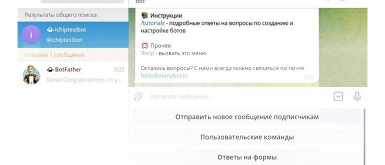 Переписка с ботом в