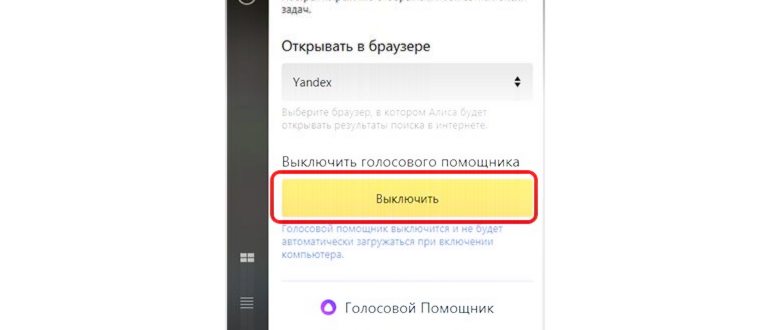 Как удалить Алису из Яндекс браузера (шаг