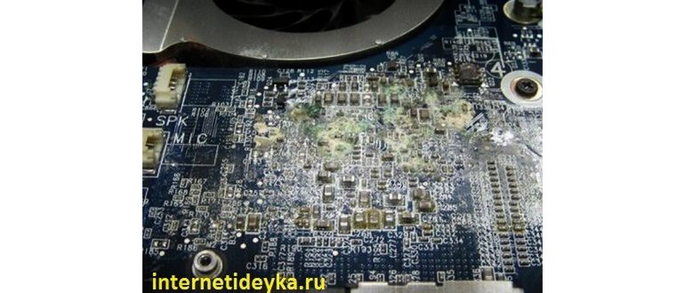На ноутбук попала