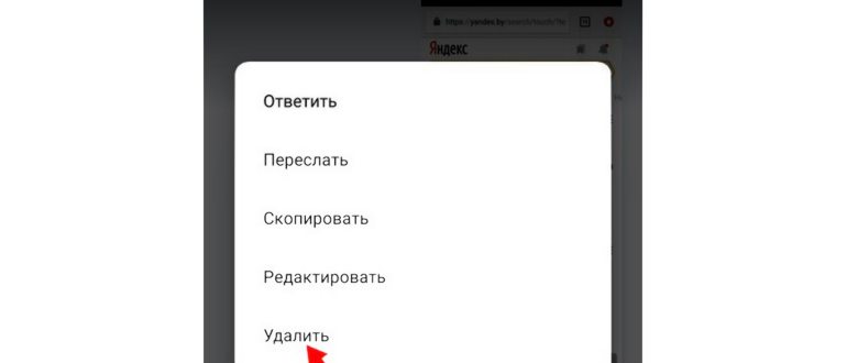 Удаление переписки в