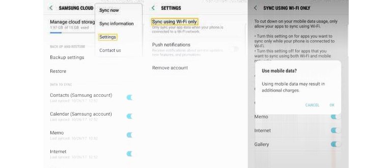 Нажмите свое имя в главном меню Samsung Cloud,