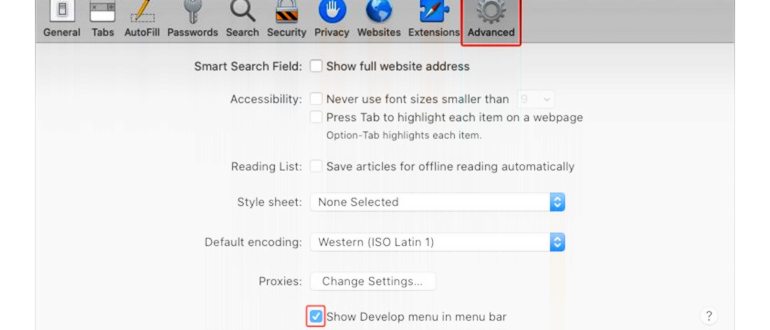 Elements tab in