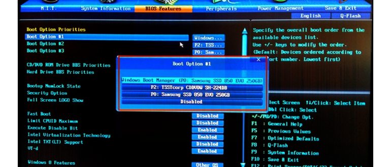 Вызов boot menu в