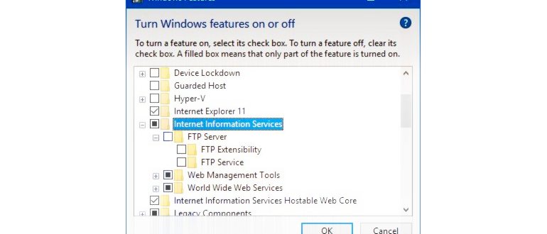 Аннадир FTP в Windows 10 -