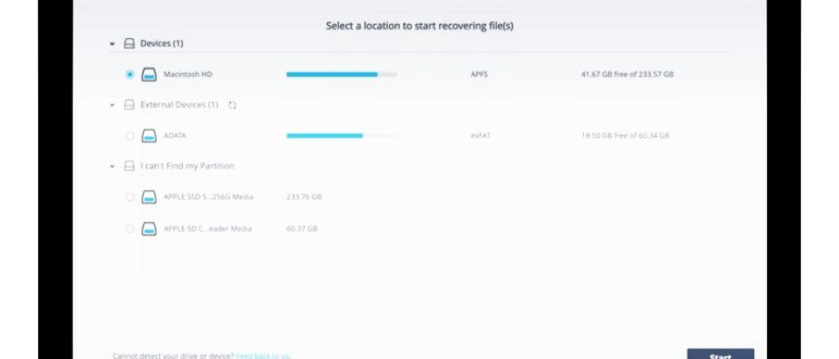 Интерфейс восстановления