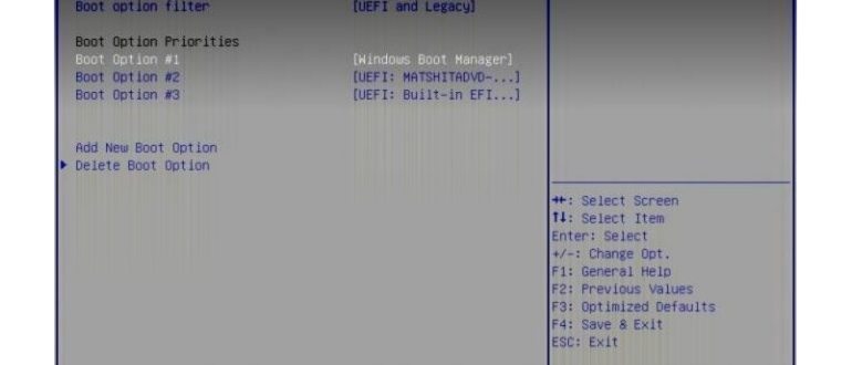 BIOS ноутбука