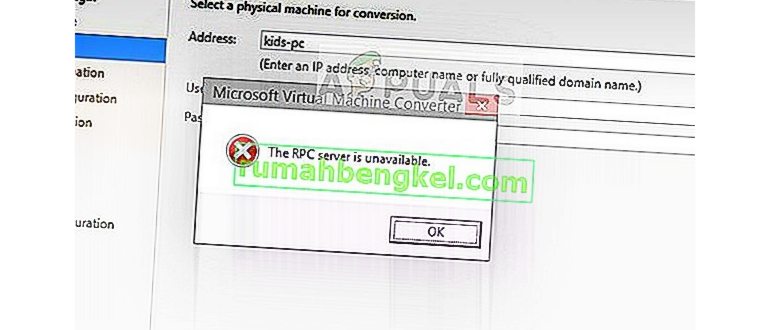сервер rpc недоступен windows