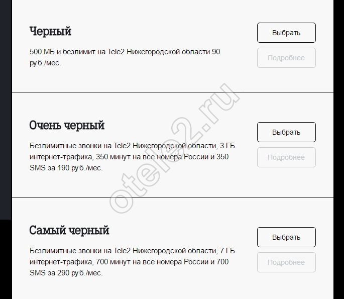 Сколько стоит поменять тариф на Теле2