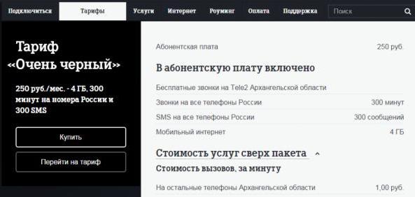 Теле2 тариф очень черный как подключить интернет